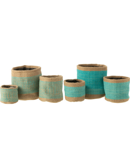 Cache-pot Rond Diamètre 20 cm en Jute Naturel Azur Kyler (Lot de 2) - 2