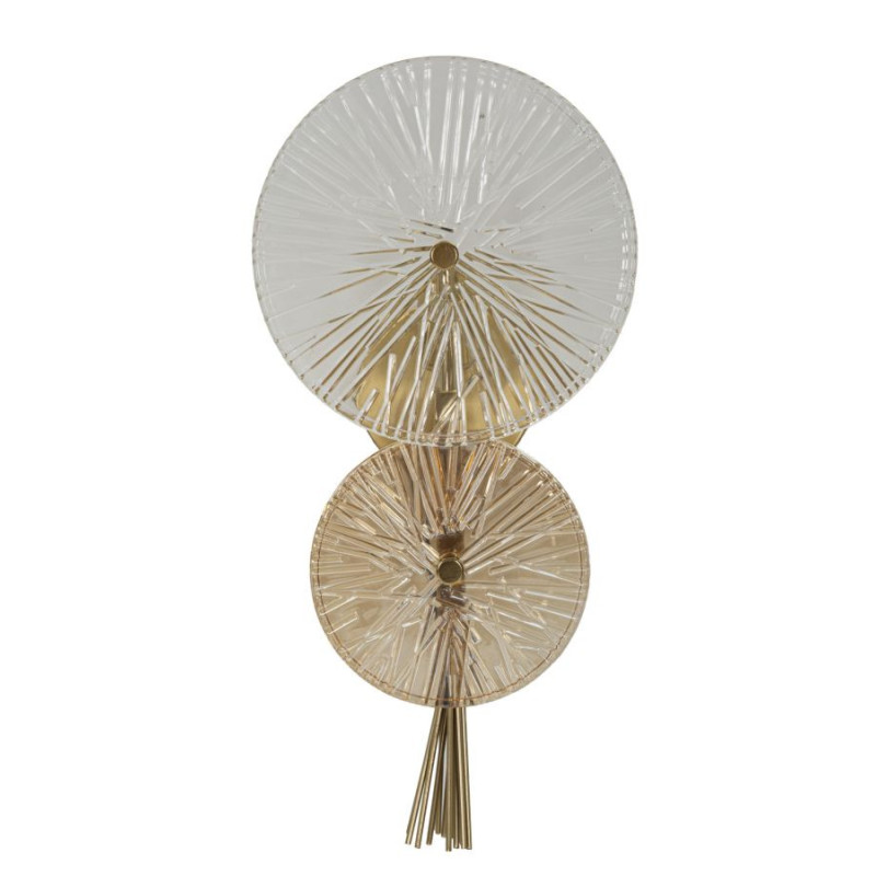 Grande Applique murale moderne Soleils Hauteur 41 cm en Métal Doré Verre Semi-transparent Sunrise 