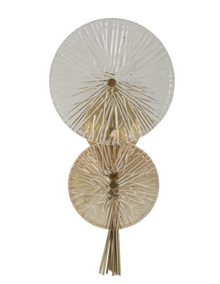 Grande Applique murale moderne Soleils Hauteur 41 cm en Métal Doré Verre Semi-transparent Sunrise 