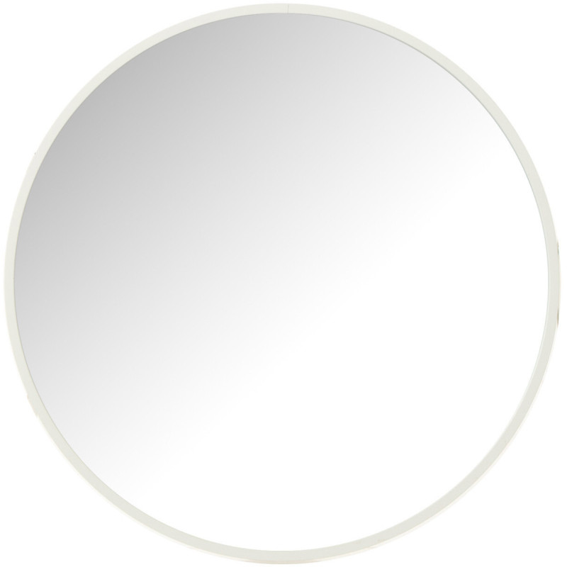 Miroir Mural Rond Jareth en Métal Blanc - 1