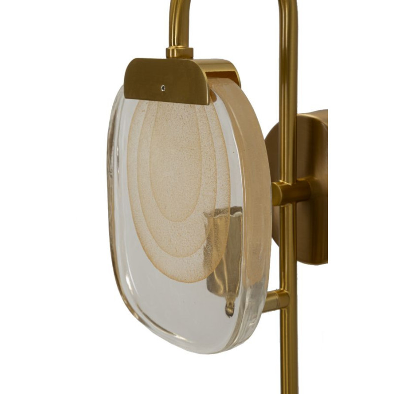 Applique murale originale chic Hauteur 38 cm en Métal Doré Verre Softy 