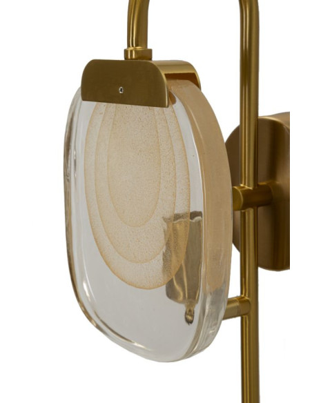 Applique murale originale chic Hauteur 38 cm en Métal Doré Verre Softy 