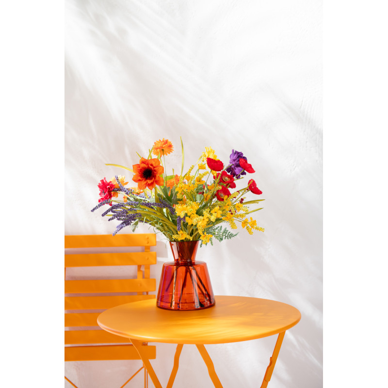 Fleur artificielle Pavot Hauteur 50 cm en Plastqiue Rouge Vert - 3