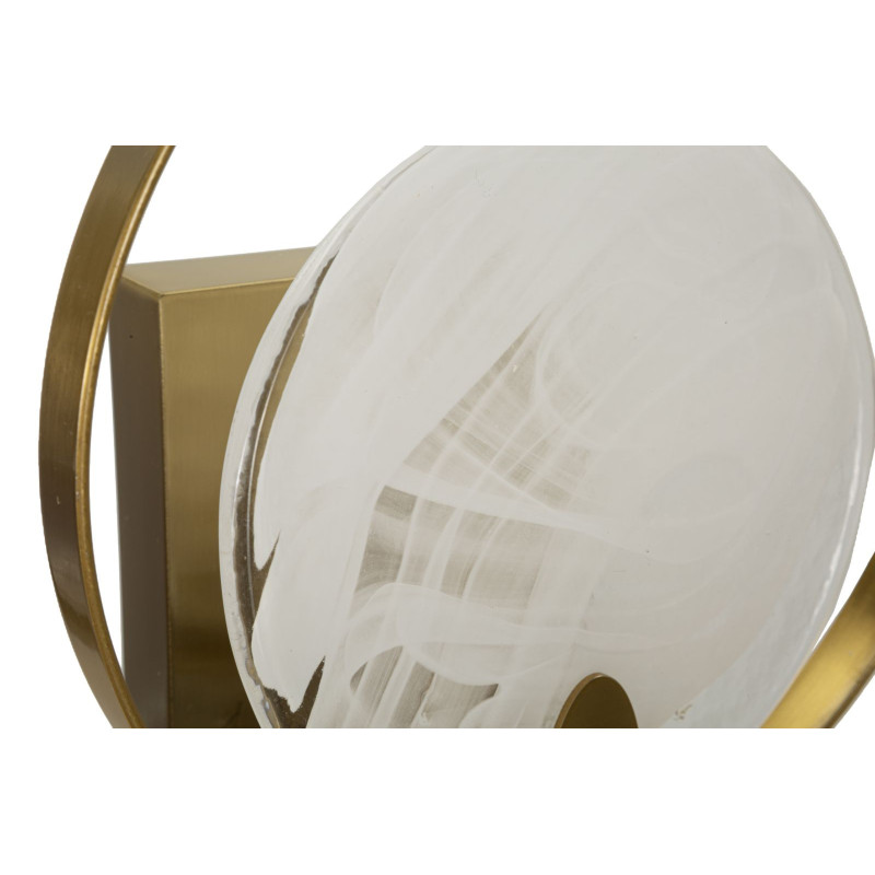 Applique murale moderne Hauteur 26 cm en Métal Doré Verre Blanc Oklan 