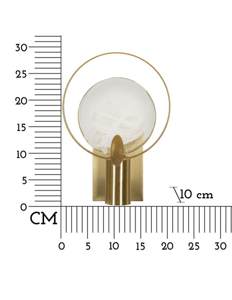 Applique murale moderne Hauteur 26 cm en Métal Doré Verre Blanc Oklan 