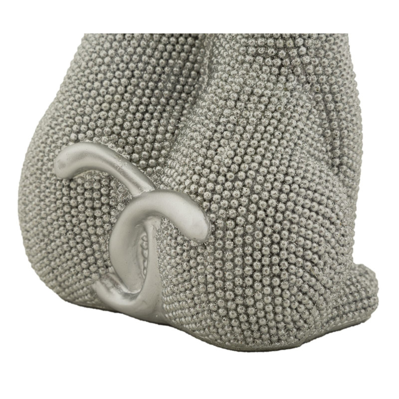 Statuette déco moderne Couple de chats en Résine Argenté Brillant Sparky 