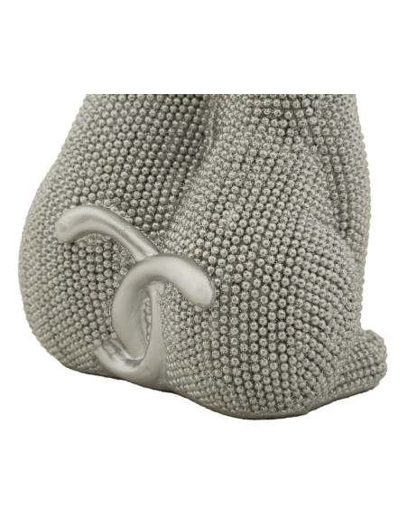 Statuette déco moderne Couple de chats en Résine Argenté Brillant Sparky 