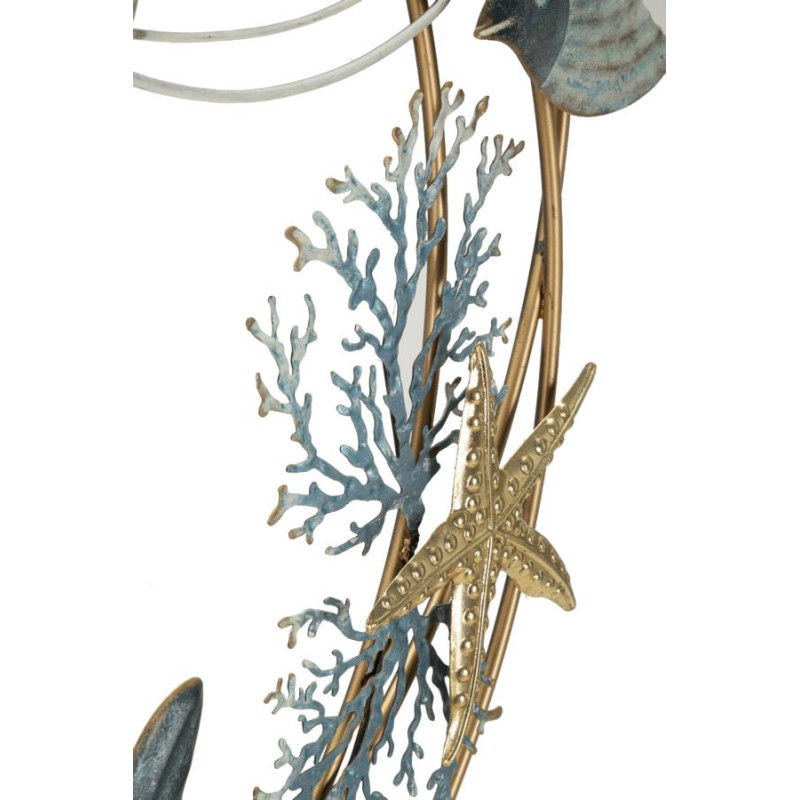 Grande déco murale bord de mer Poissons 61x77 en Métal Bois Dory 