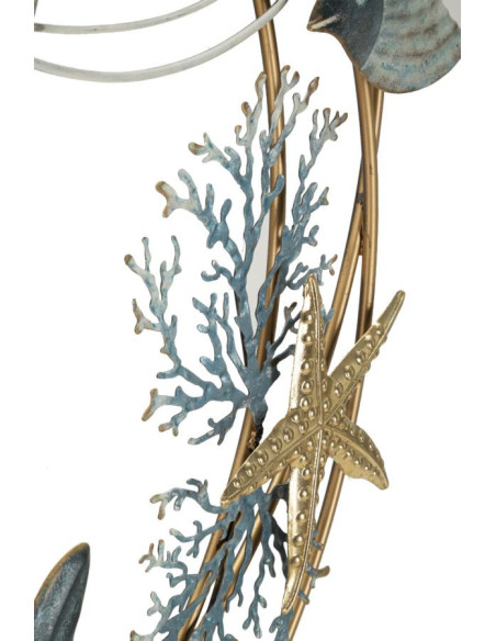 Grande déco murale bord de mer Poissons 61x77 en Métal Bois Dory 