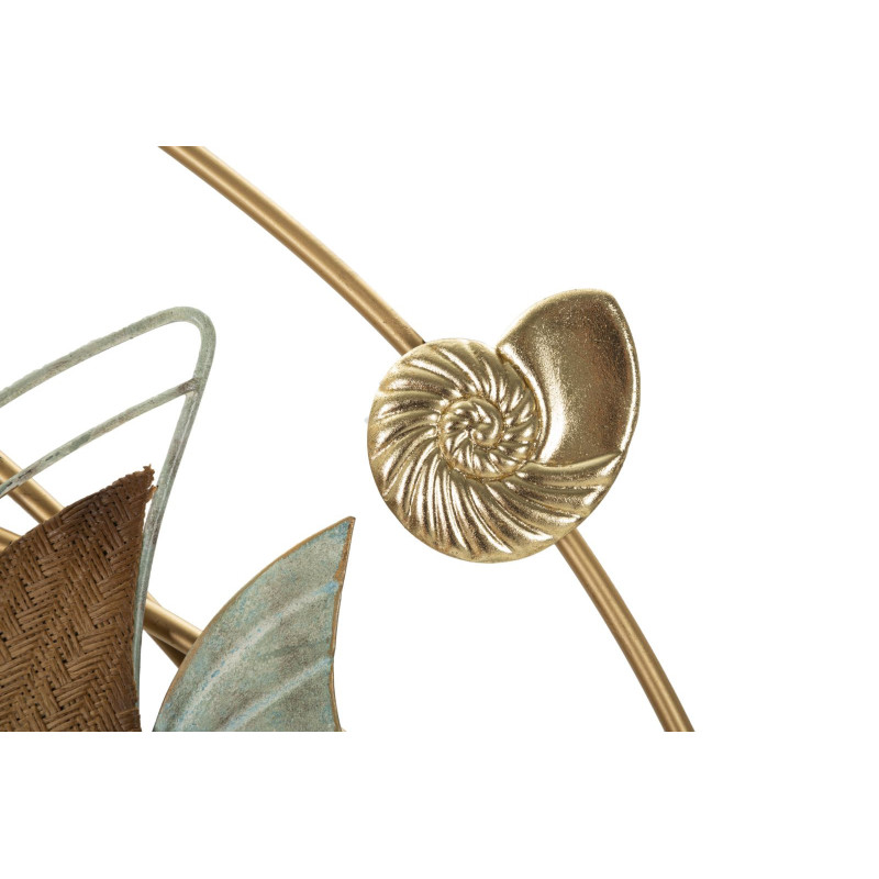 Grande déco murale bord de mer Poissons 61x77 en Métal Bois Dory 