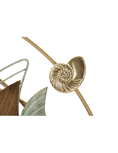 Grande déco murale bord de mer Poissons 61x77 en Métal Bois Dory 