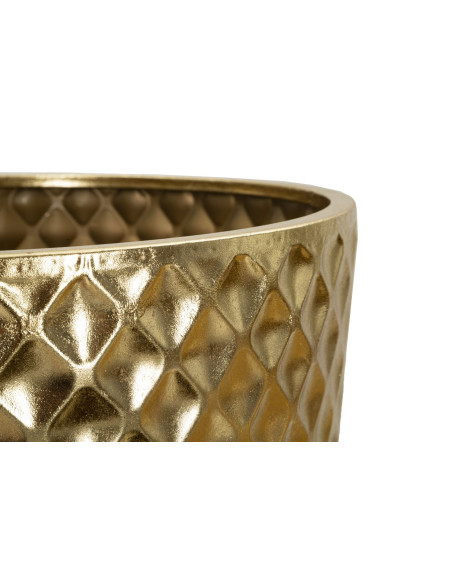 Grand Vase déco haut moderne Rond en Métal Doré Brillant Glotty Tris (Lot de 3) 