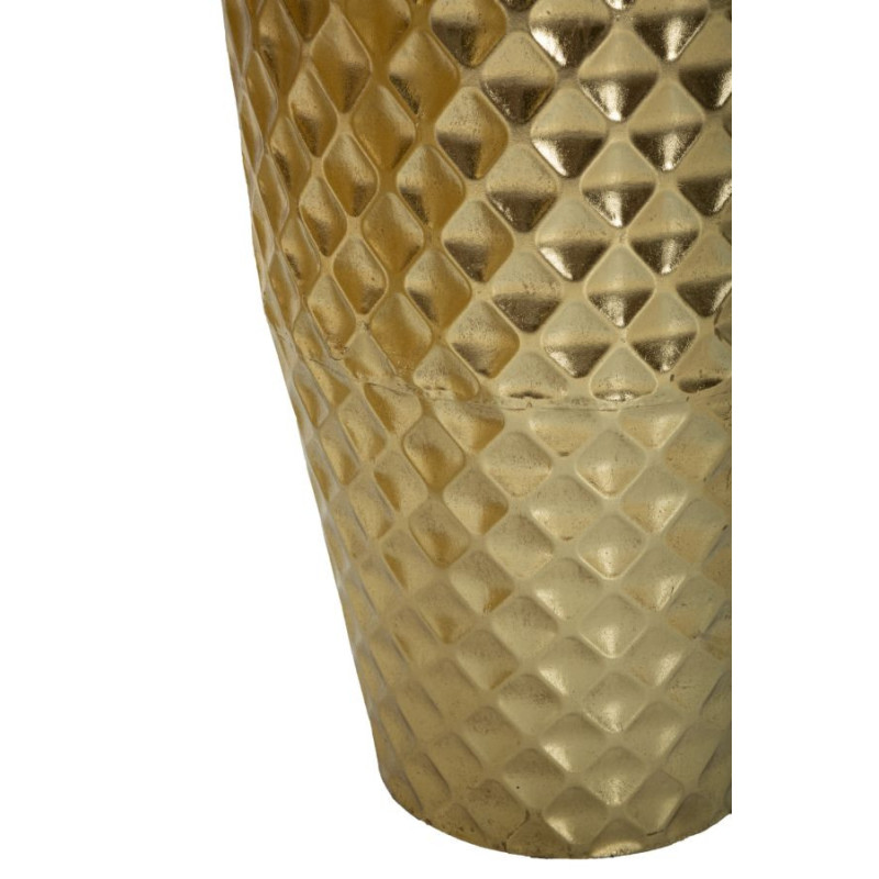 Grand Vase déco haut moderne Rond en Métal Doré Brillant Glotty Tris (Lot de 3) 