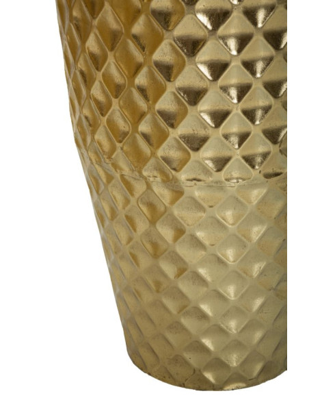 Grand Vase déco haut moderne Rond en Métal Doré Brillant Glotty Tris (Lot de 3) 