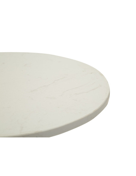 Sellette haute moderne Ronde en Marbre Blanc Métal Argenté Cup 