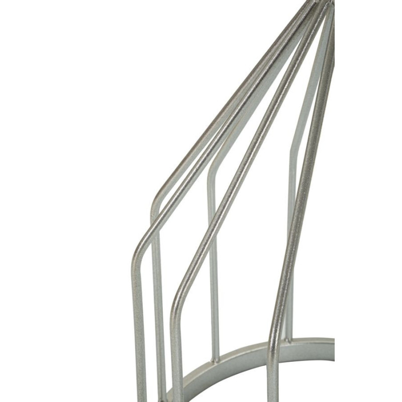 Sellette haute moderne Ronde en Marbre Blanc Métal Argenté Cup 