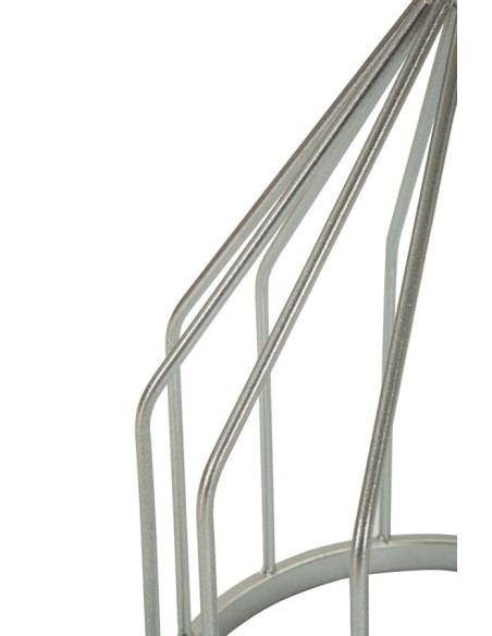 Sellette haute moderne Ronde en Marbre Blanc Métal Argenté Cup 