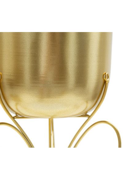 Cache-pot sur pied moderne Papillon Rond Hauteur 45 cm en Métal Doré Farfy 