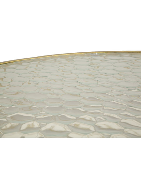 Table basse moderne avec table d'appoint gigogne en Métal Doré Verre Noah (Lot de 4) 