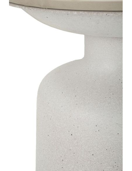 Table d'appoint minimaliste Ronde 40 cm en Métal Céramique Blanc White 