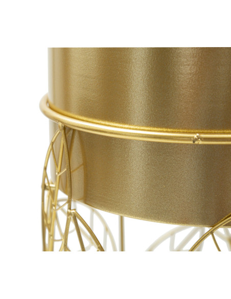 Cache-pot sur pied moderne en Métal Doré Motif feuilles Coppia 