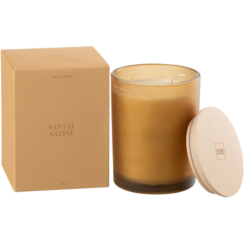 Bougie parfumée XL Senteur Boisée Santal Satiné 52 heures Accords Essentiels - 1