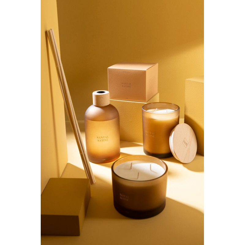 Bougie parfumée XL Senteur Boisée Santal Satiné 52 heures Accords Essentiels - 5