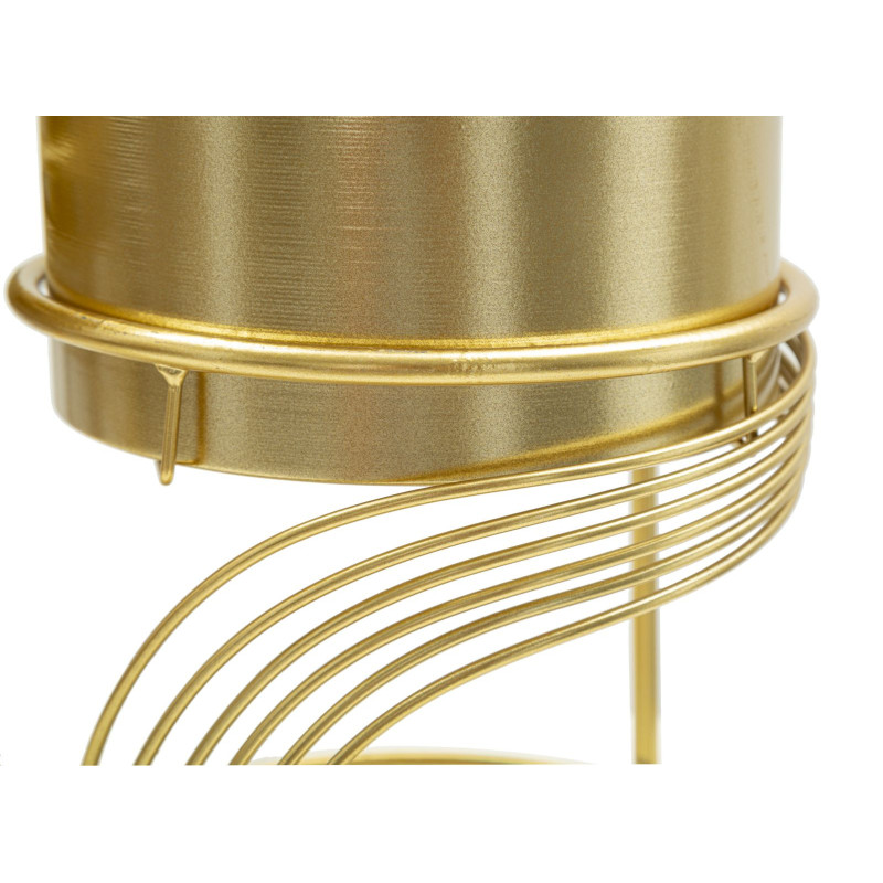 Cache-pot sur pied moderne Spirales Rond en Métal Doré Spirally (Lot de 2) 