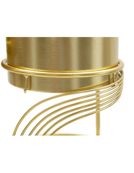 Cache-pot sur pied moderne Spirales Rond en Métal Doré Spirally (Lot de 2) 