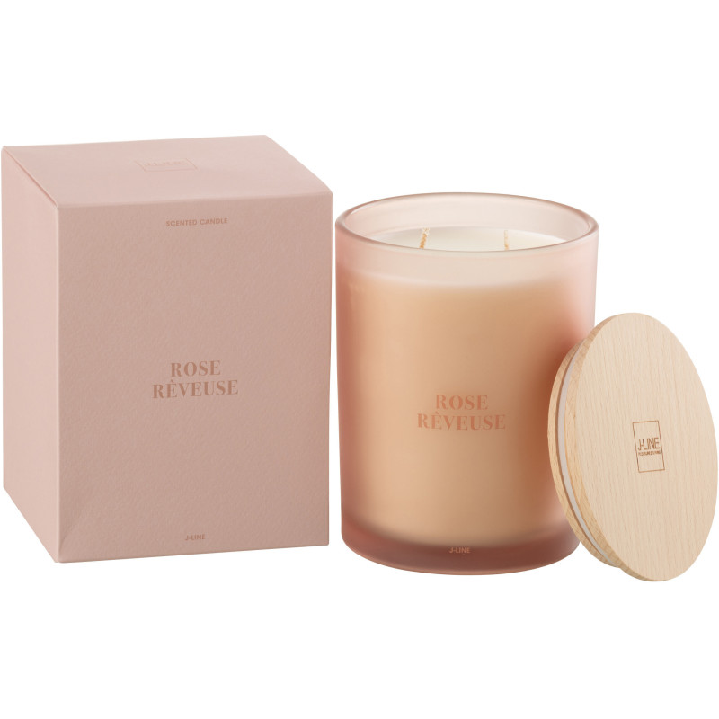 Bougie parfumée XL Senteur Fruitée Rose Rêveuse 52 heures Accords Essentiels - 1