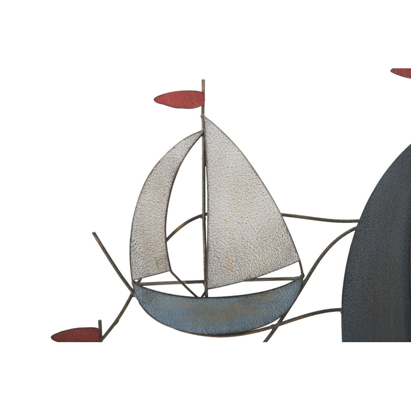 Grande déco murale Voiliers 119x51 en Métal Multicolore Sea 
