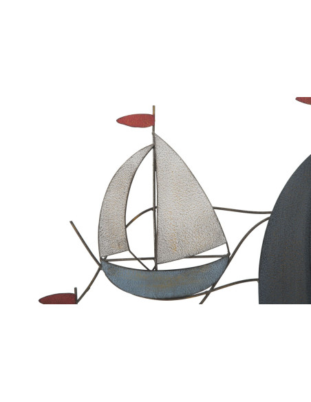 Grande déco murale Voiliers 119x51 en Métal Multicolore Sea 