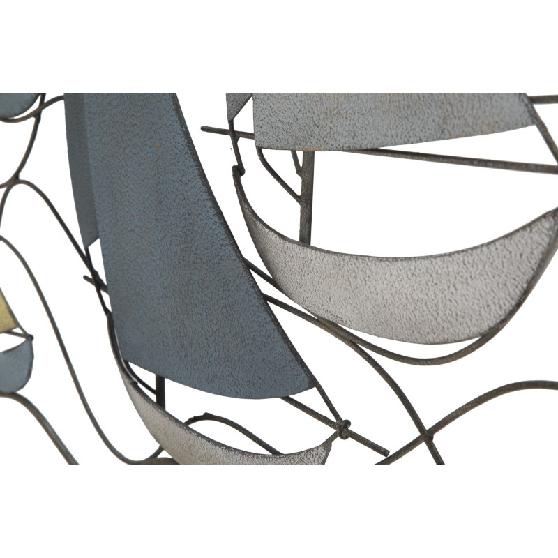 Grande déco murale Voiliers 119x51 en Métal Multicolore Sea 