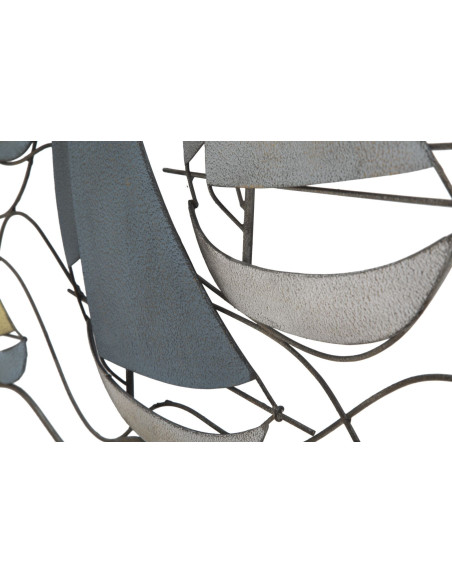 Grande déco murale Voiliers 119x51 en Métal Multicolore Sea 