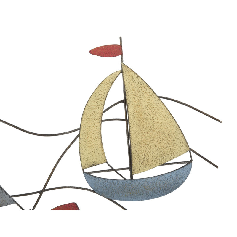 Grande déco murale Voiliers 119x51 en Métal Multicolore Sea 