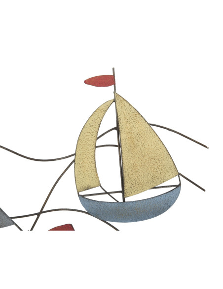 Grande déco murale Voiliers 119x51 en Métal Multicolore Sea 