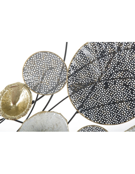 Grande déco murale Fleurs abstraites 157x66 en Métal Multicolore Grid 