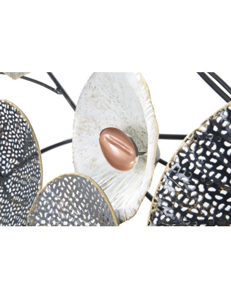 Grande déco murale Fleurs abstraites 157x66 en Métal Multicolore Grid 