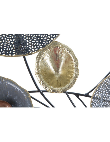 Grande déco murale Fleurs abstraites 157x66 en Métal Multicolore Grid 