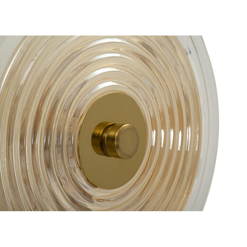 Applique murale moderne chic 2 lampes Hauteur 52 cm en Verre Semi-transparent Ambré Métal Doré Venice 