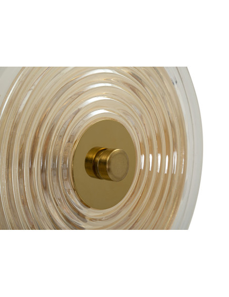 Applique murale moderne chic 2 lampes Hauteur 52 cm en Verre Semi-transparent Ambré Métal Doré Venice 