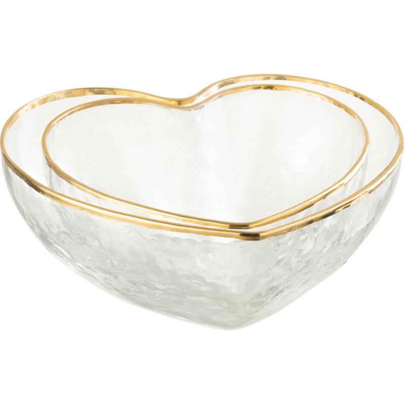 Bol à apéritif Coeur en Verre Doré Transparent Mirilla (Lot de 2) - 2