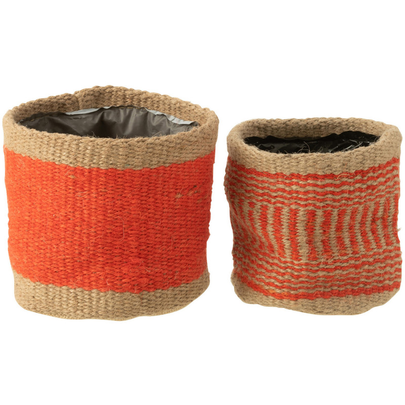 Cache-pot Rond en Jute Naturel Orange Kyler (Lot de 2) - 1