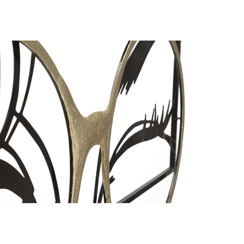 Grande déco murale moderne Clin d'oeil 89x41 en Métal Noir Doré Eyewear 
