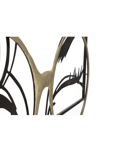 Grande déco murale moderne Clin d'oeil 89x41 en Métal Noir Doré Eyewear 