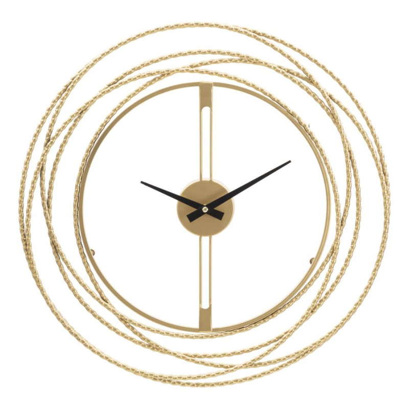 Horloge murale moderne ronde 50 cm en Métal Doré Strips Mauro Ferretti - 1