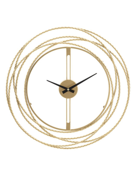 Horloge murale moderne ronde 50 cm en Métal Doré Strips Mauro Ferretti - 1
