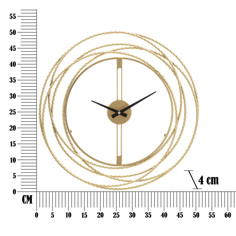 Horloge murale moderne ronde 50 cm en Métal Doré Strips Mauro Ferretti - 6