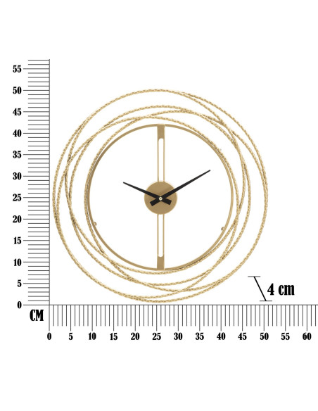 Horloge murale moderne ronde 50 cm en Métal Doré Strips Mauro Ferretti - 6
