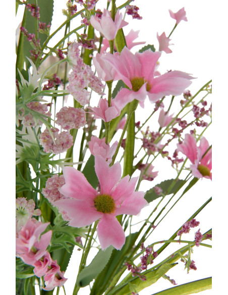 Bouquet de fleurs artificielles Hauteur 85 cm en Plastique Rose Vert - 3